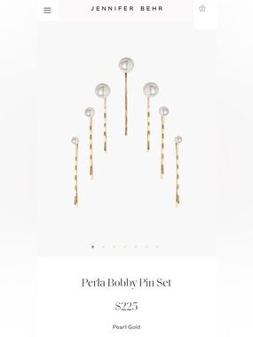 Jennifer Behr Pearl and Gold Bobby Pin Set